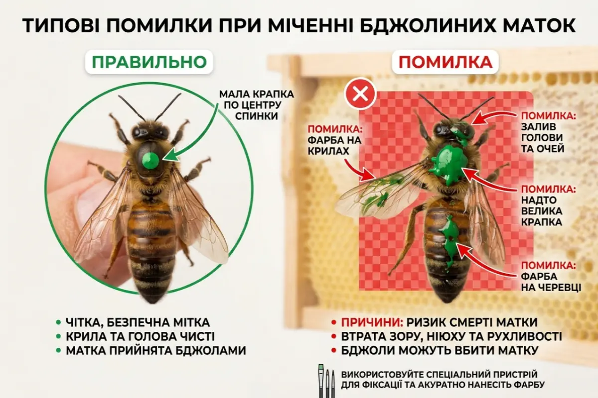 Типові помилки при міченні маток